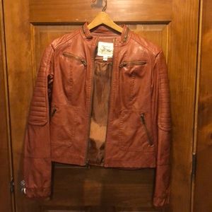 Maralyn & Me Brown faux leather jacket. Women’s size small